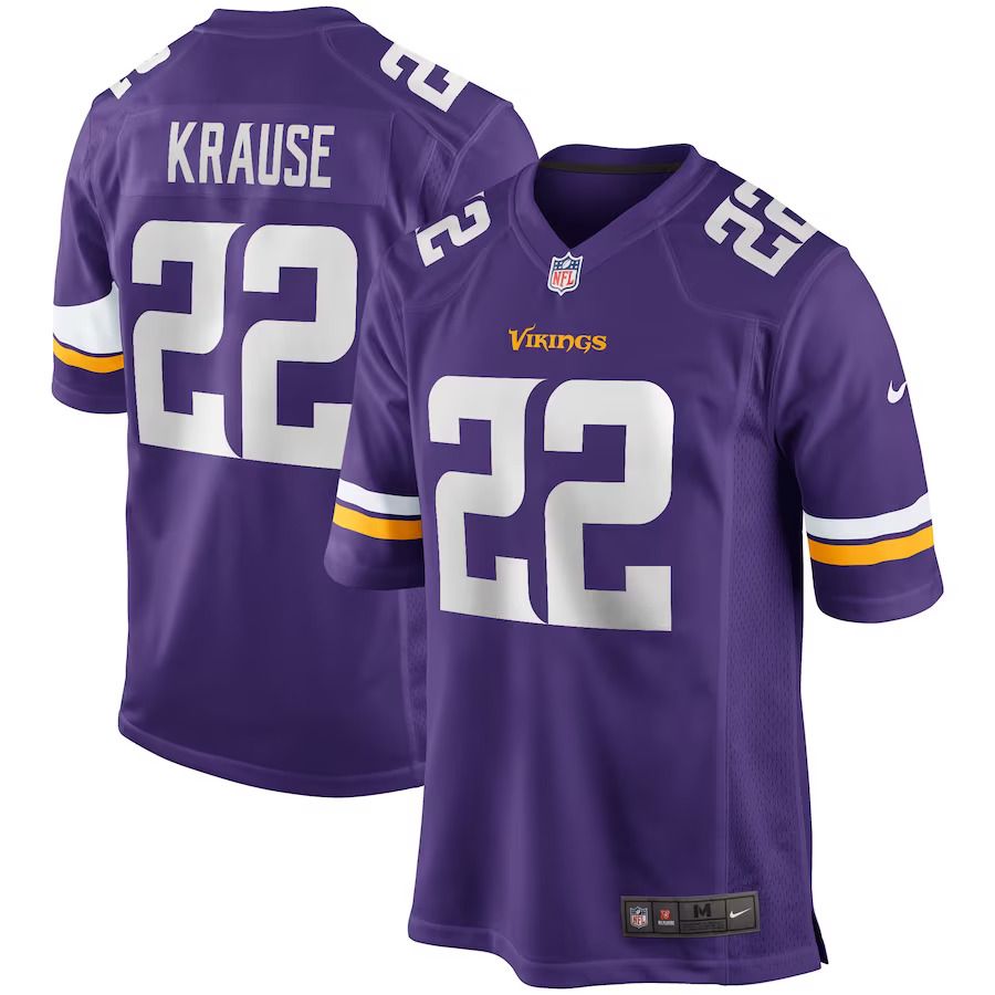 Men Minnesota Vikings #22 Paul Krause Nike Purple Game Retired Player NFL Jersey->minnesota vikings->NFL Jersey